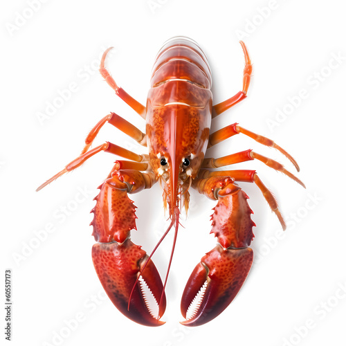 Symmetrical Lobster Isolated White Illustration