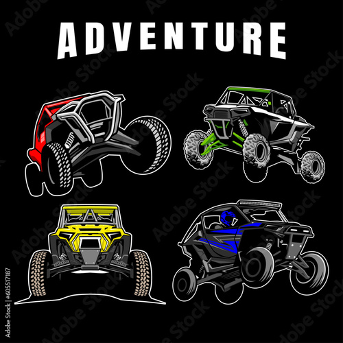UTV offroading social club logo design vector