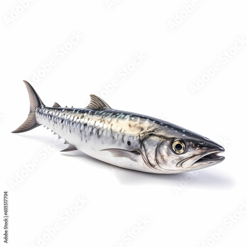 Detail Illustration Of Spanish Mackerel Isolated White