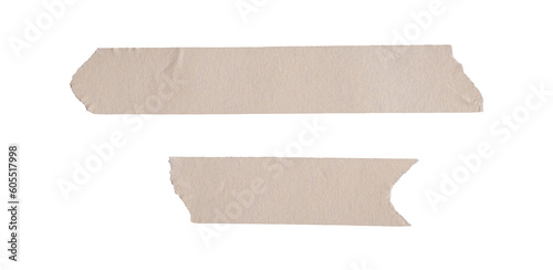 Set of two horizontal and different size sticky tape, top view, isolated. Transparent background.