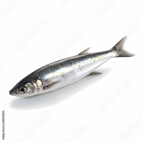 Detail Illustration Of One Sardines Isolated White