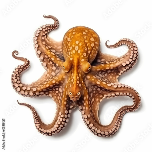 Realistic Illustration Of Octopus From Top View