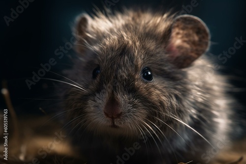 Adorable little rodent with fluffy fur. Generative AI