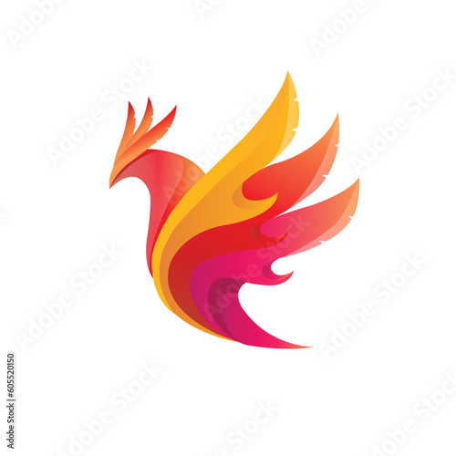 Flying bird of paradise with wings