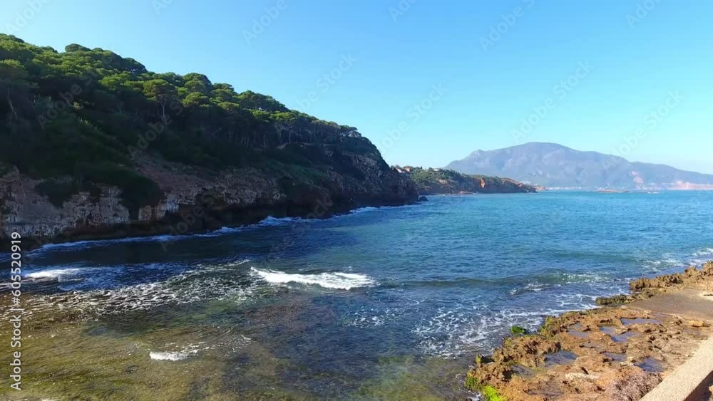 drone shot of the coast of tipaza algeria drone shot of the coast of tipaza algeria