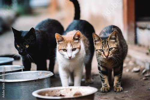 Feeding Feral Felines: Volunteers Offering Support to Stray Cats, generative AI