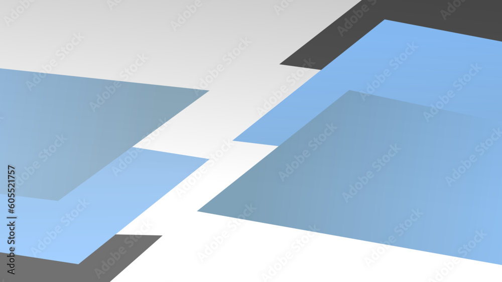 white abstract background for presentation template, banner, with simple blue black parallelogram shape
