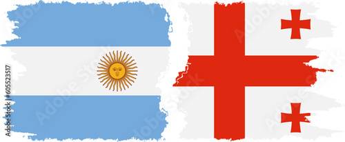 Georgia and Argentina grunge flags connection vector