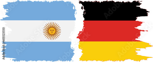 Germany and Argentina grunge flags connection vector