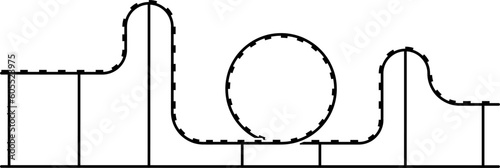 side view Roller coaster track icon