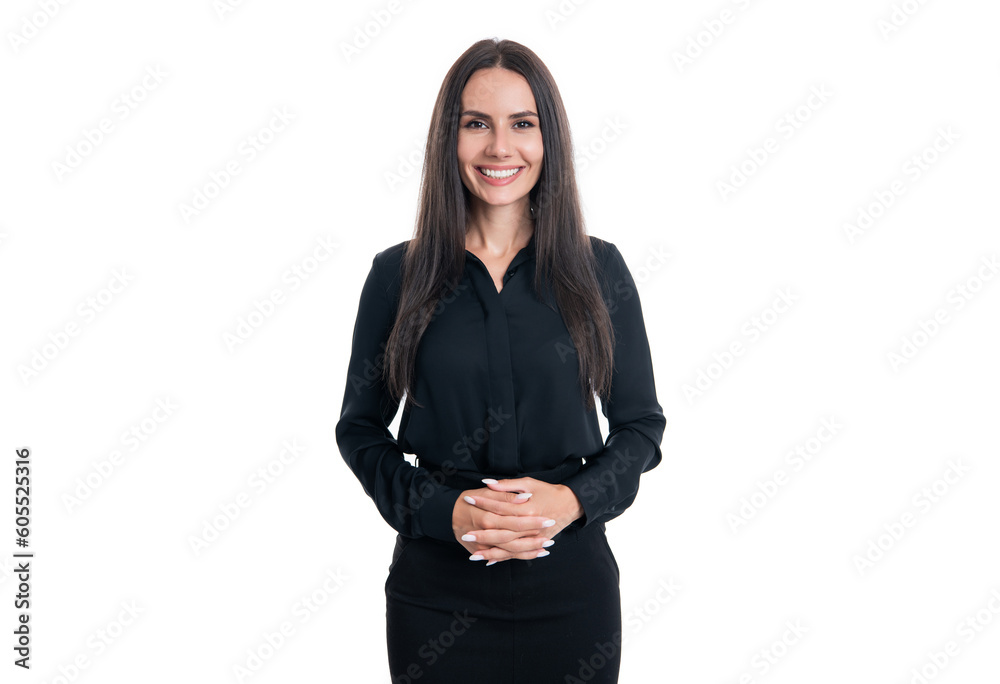 happy business woman isolated on white background. caucasian business woman in studio happy business woman isolated on white background. caucasian business woman in studio