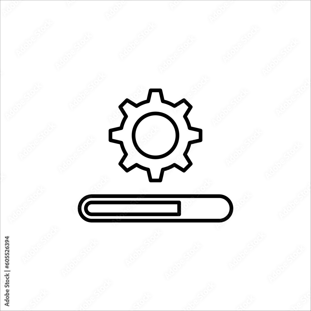 Loading process. Concept of upgrade application progress icon for graphic and web design. Upgrade Update system icon on white background