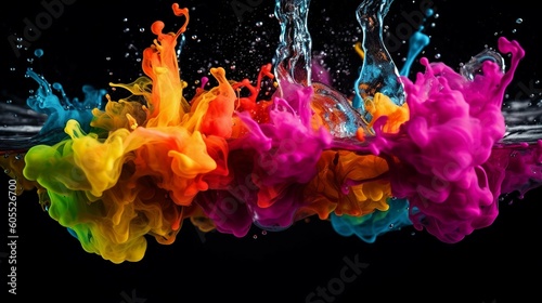 water paint splash textured background graphic resource stock illustration Generative AI