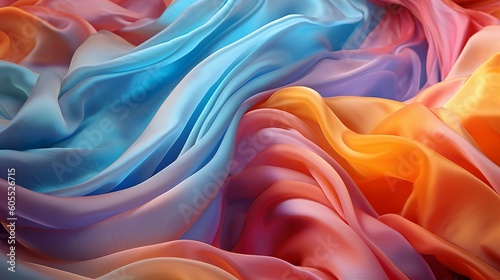 colorful silk fabric textured background graphic resource stock illustration Generative AI