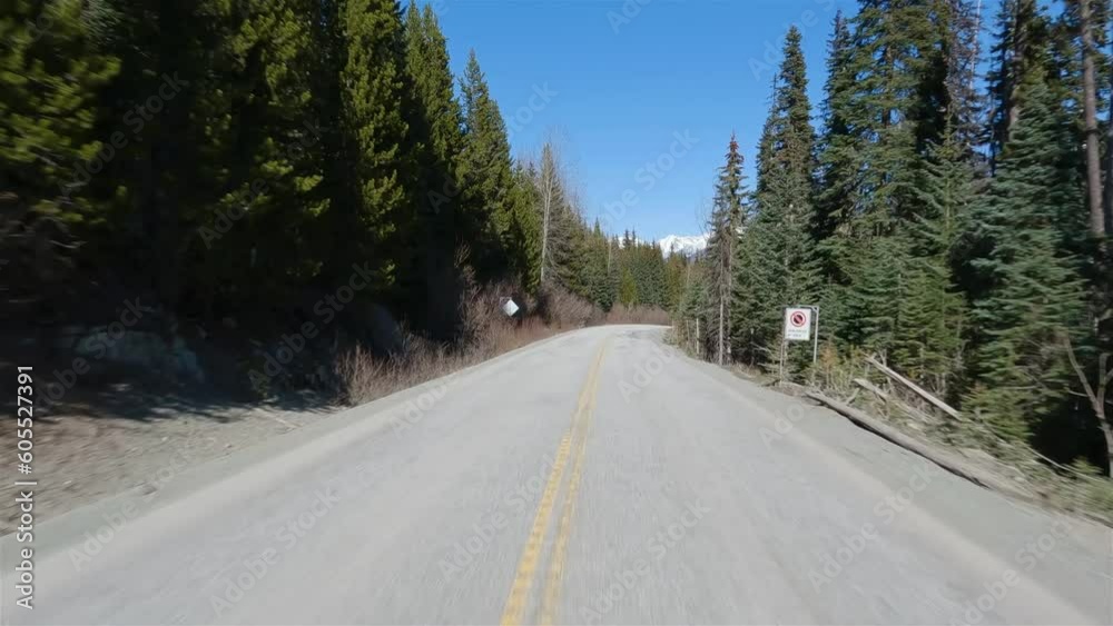 Duffey Lake Road from Lillooet to Pemberton, British Columbia, Canada. Scenic Highway in the Mountain Valley Landscape. Sunny Day Duffey Lake Road from Lillooet to Pemberton, British Columbia, Canada. Scenic Highway in the Mountain Valley Landscape. Sunny Day