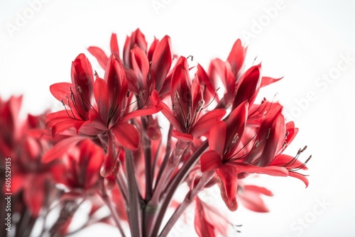 Red yucca plant isolated on white. Generative AI photo