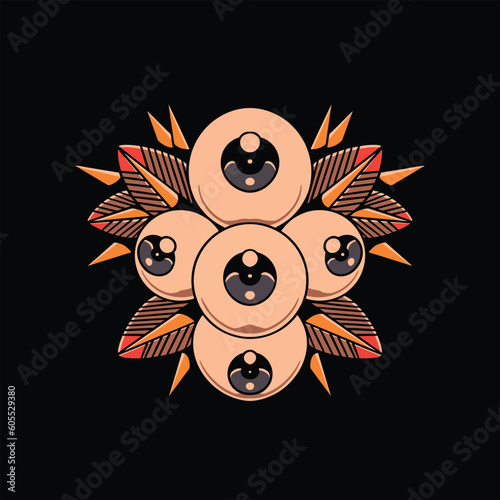 full of eyes tattoo vector design