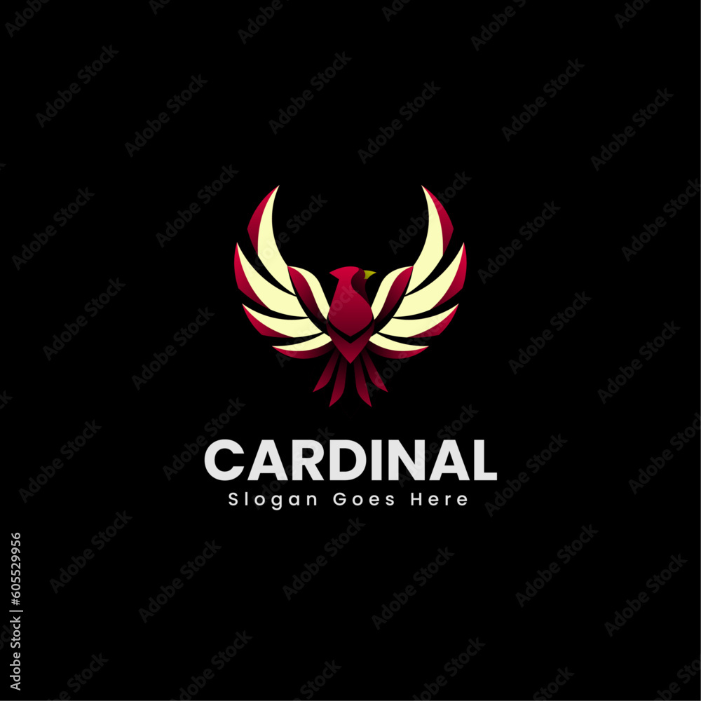 Vector Logo Illustration Cardinal Gradient Colorful Style
