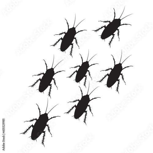 Cockroach set logo vector