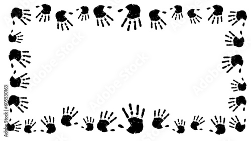 hand print frame vector border