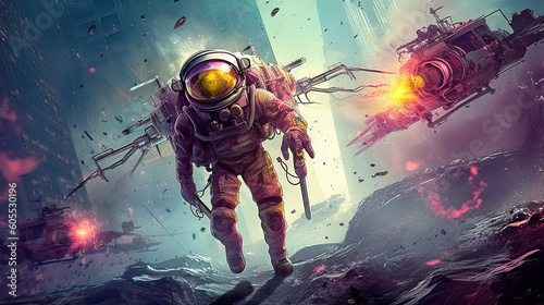 Future Frontiers: Spacefaring Astronaut Explores an Alien Planet - Pioneering the Concept of Space Travel