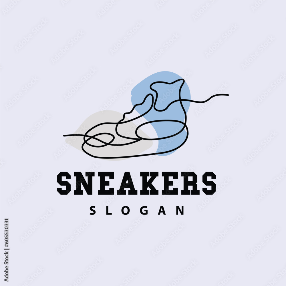 Obraz premium Shoes Logo, Shoes Design Simple Minimalist Line Style, Fashion Brand Vector, Icon Illustration