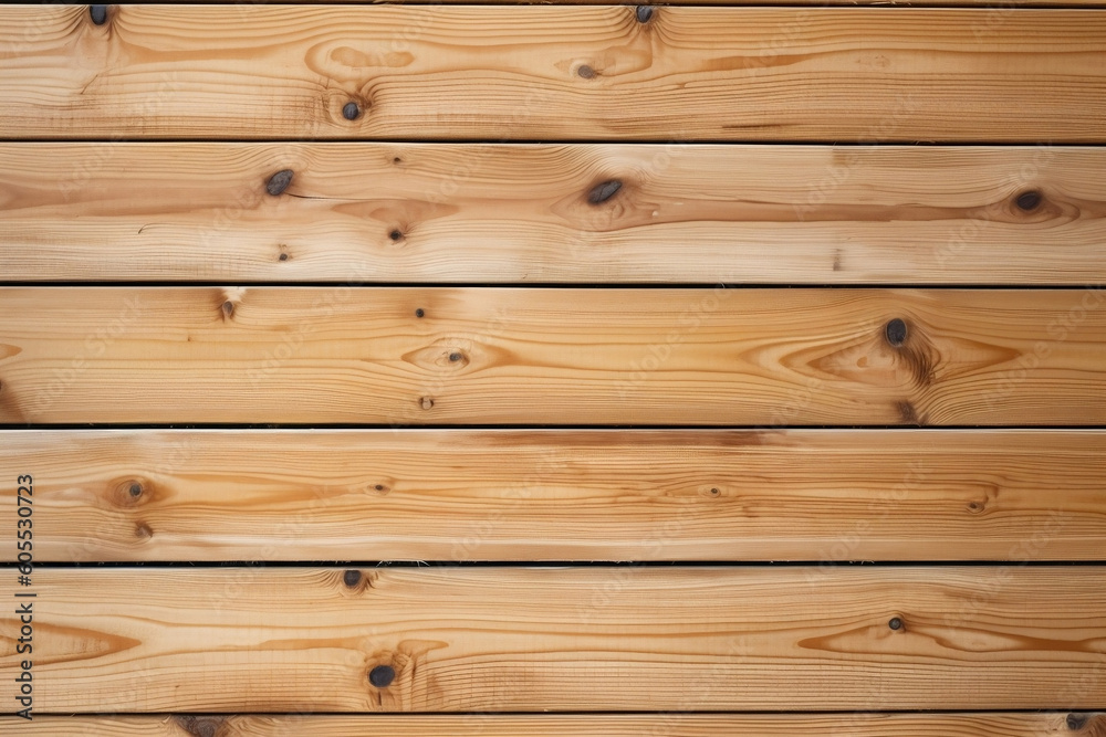 Naklejka premium Pine Wood Background Texture - Rustic Panel Board Pattern, generative AI