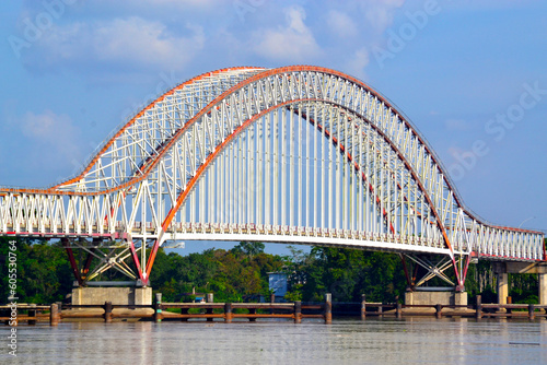 The Tayan Bridge arch is a bridge that crosses the Kapuas River and is the third longest bridge in Indonesia connecting Tayan City and Piasak Village, Sanggau Regency, West Kalimantan Province