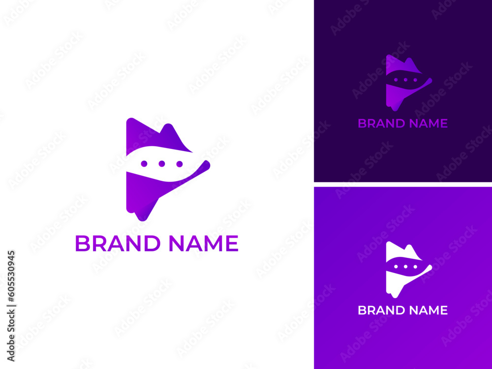 Obraz premium ABSTRACT ILLUSTRATION TRIANGLE WITH DOT SIMPLE MINIMALIST GRADIENT COLOR TECH LOGO ICON MODERN SIMPLE TEMPLATE DESIGN VECTOR