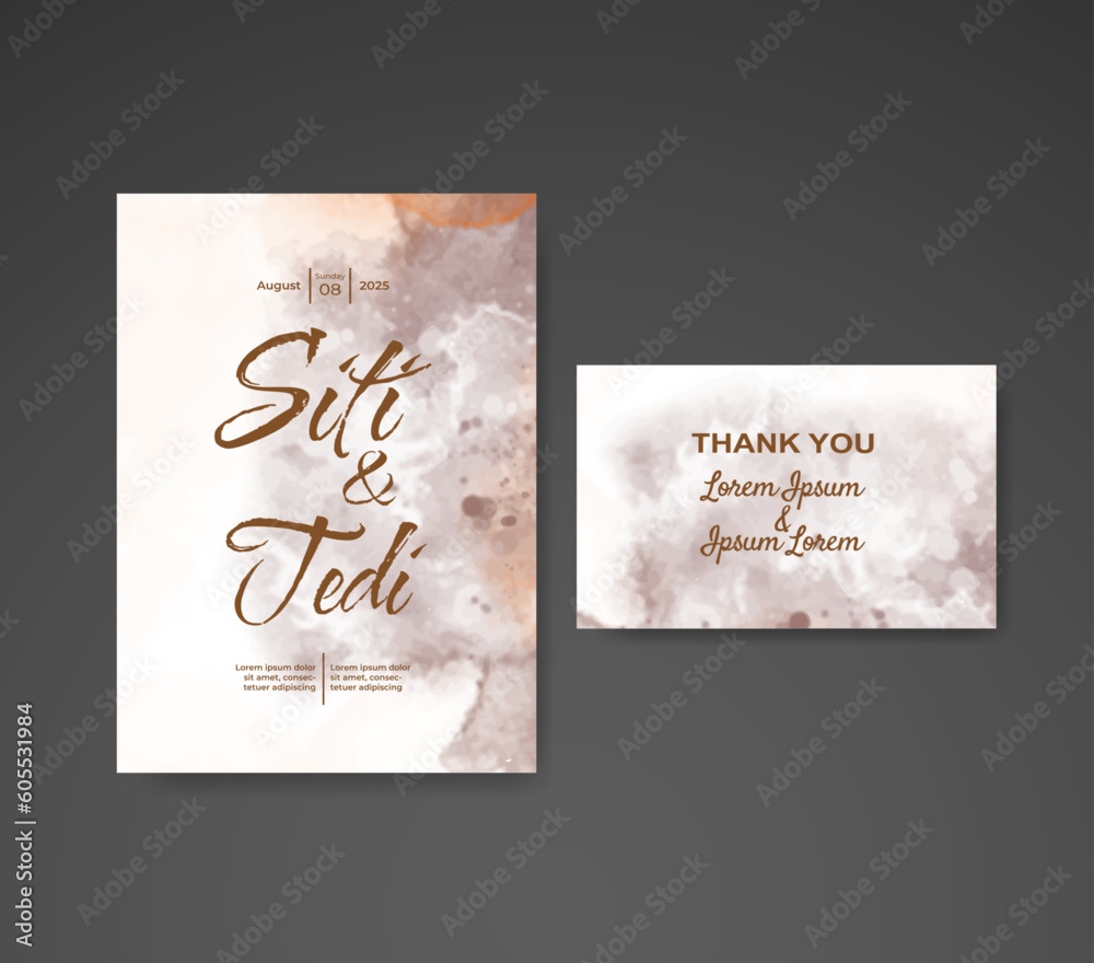 Wedding invitation with abstract watercolor background Wedding invitation with abstract watercolor background