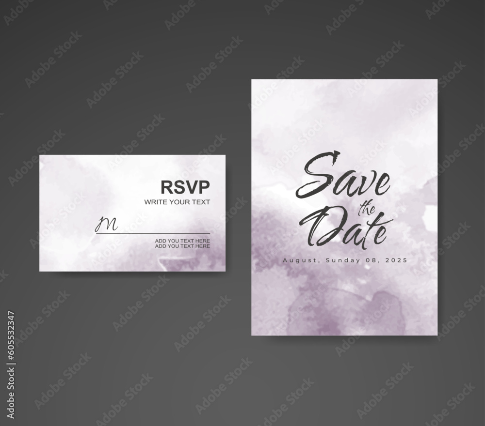 Wedding invitation with abstract watercolor background Wedding invitation with abstract watercolor background