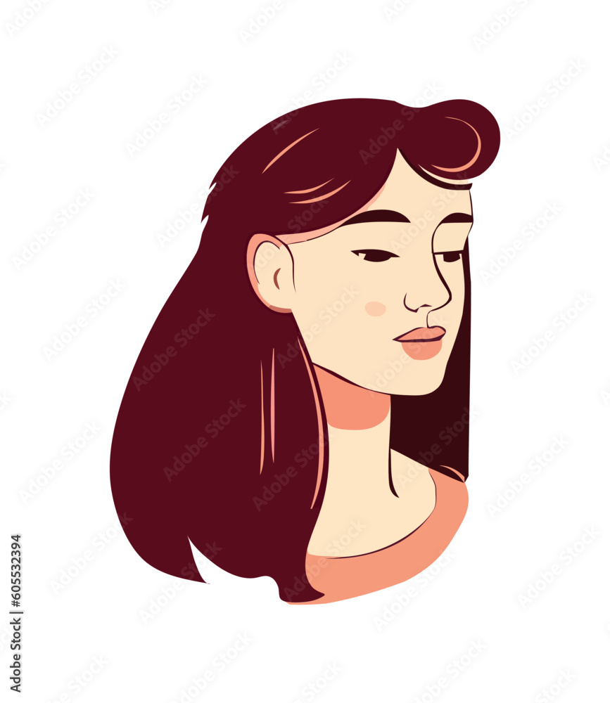 Cute young adult female with brown hair smiling Cute young adult female with brown hair smiling