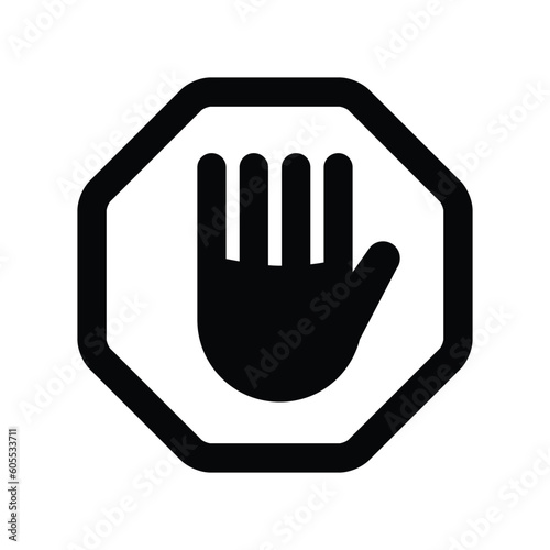 Halt sign vector icon