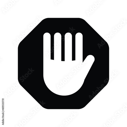 Halt sign vector icon