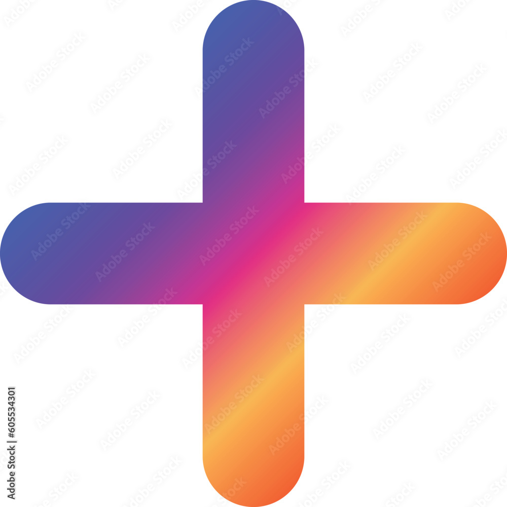 Obraz premium Plus symbol for business or studies in multicolor