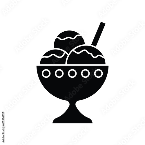 Sorbet ice cream cup flat icon isolated on white background. Vector illustration