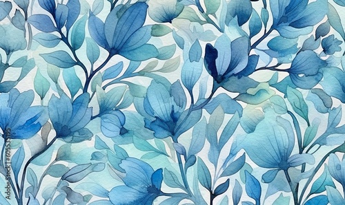 melody of blue paints in watercolor