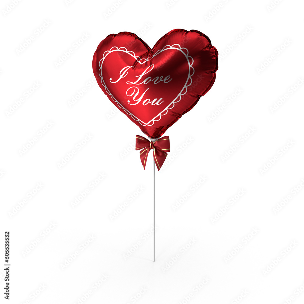 heart shaped lollipop balloons with word i love you