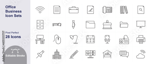 Icons that can be used to create a business or office-themed design