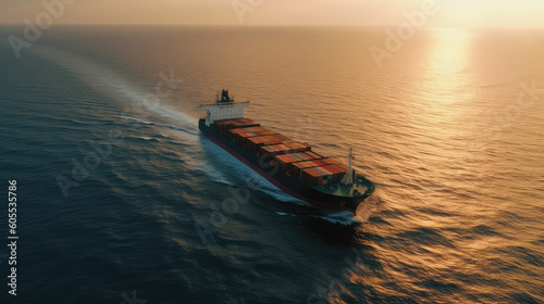 Cargo Ship on the Sea