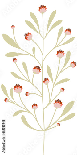 Simple botanical illustration abstract background