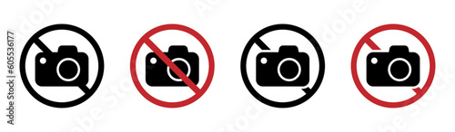 No camera vector symbols.  Forbidden photo warnings signs