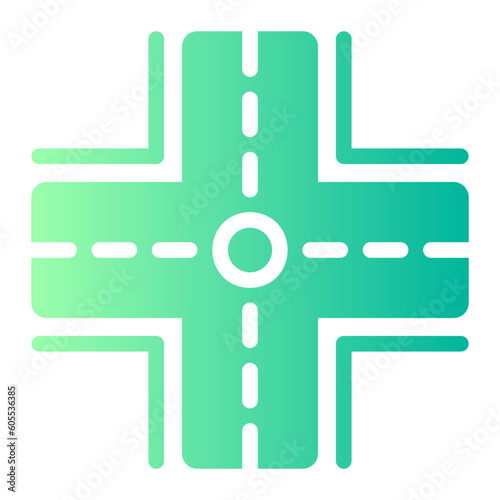 Crossroad gradient icon