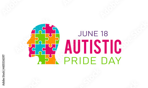 Vector illustration of autistic pride day on 18th june. Autistic pride day design element isolated on a white background.