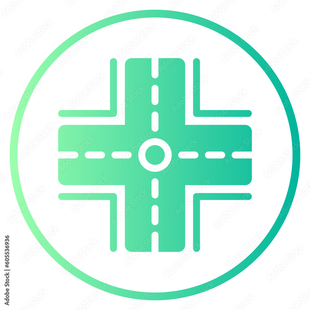 Fototapeta premium Crossroad gradient icon