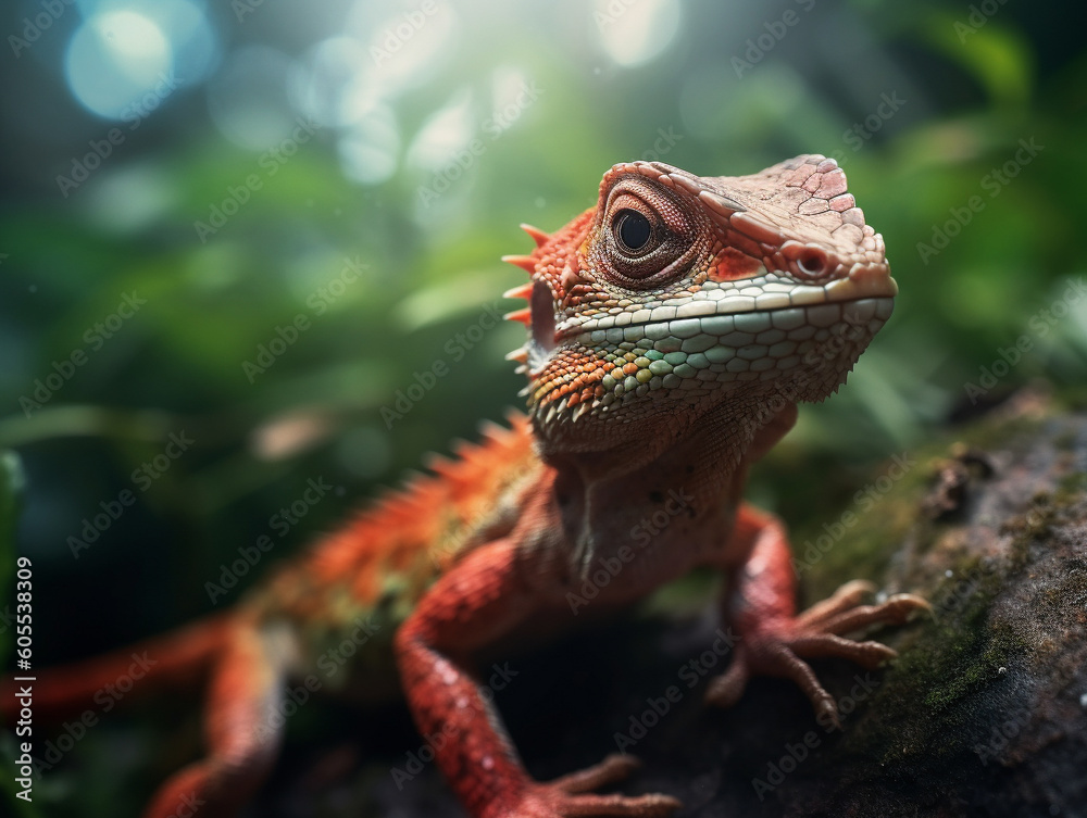 A Lizard in Nature with a Shallow Depth of Field | Generative AI A Lizard in Nature with a Shallow Depth of Field | Generative AI