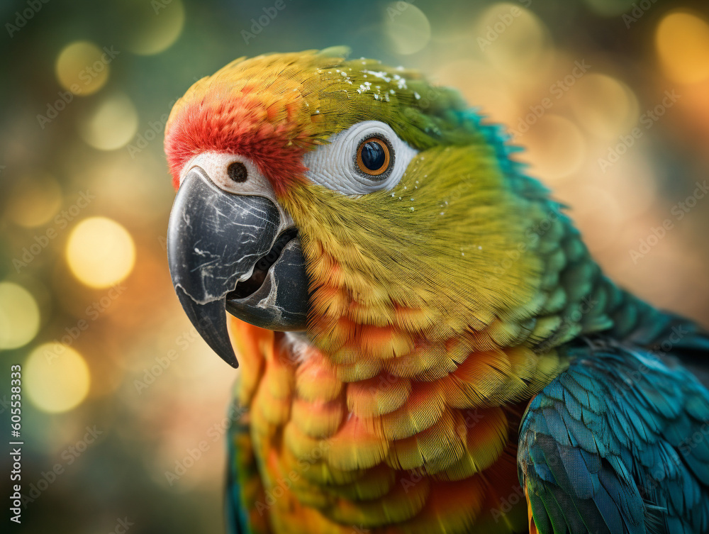 Obraz premium A Parrot in Nature with a Shallow Depth of Field | Generative AI