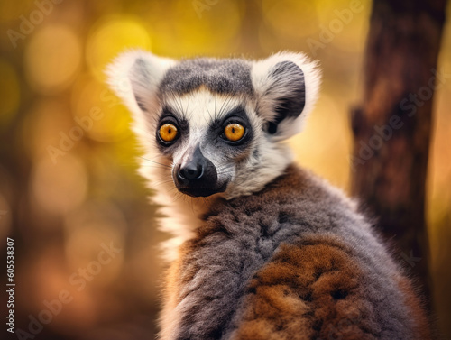 A Lemur in Nature with a Shallow Depth of Field | Generative AI