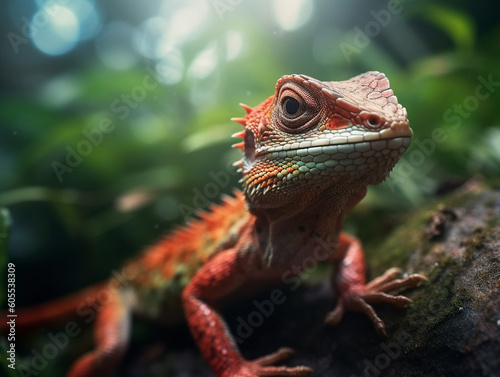 A Lizard in Nature with a Shallow Depth of Field   Generative AI