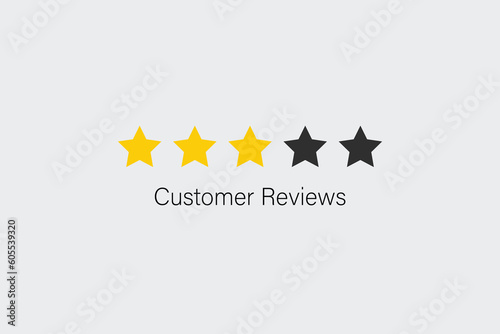 Five stars customer product rating review flat